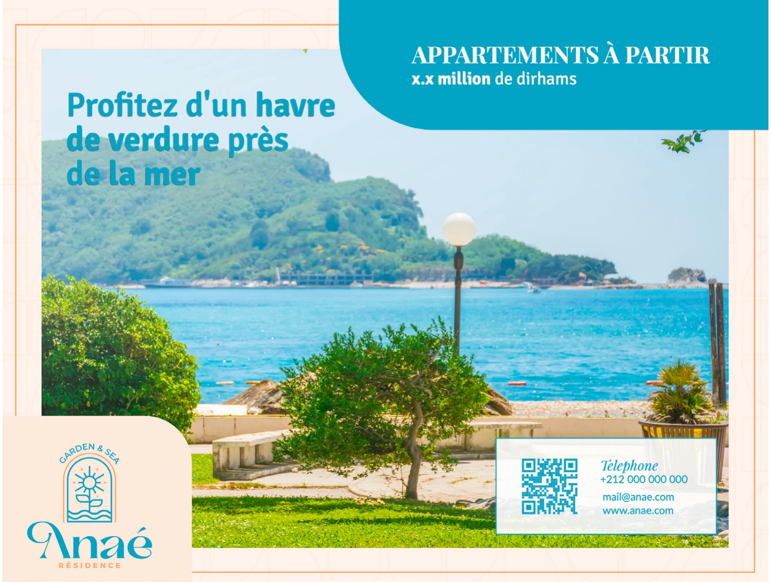 Anaé advertisement: a green haven by the sea.